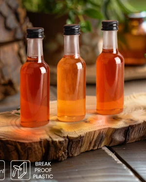 Mini bouteilles en plastique avec couvercles (lot de 24)