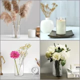 Lot de 6 vases en verre transparent de 6 pouces de haut