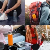 Lot de 6 bouteilles d'eau en verre de 500 ml avec couvercle en acier inoxydable